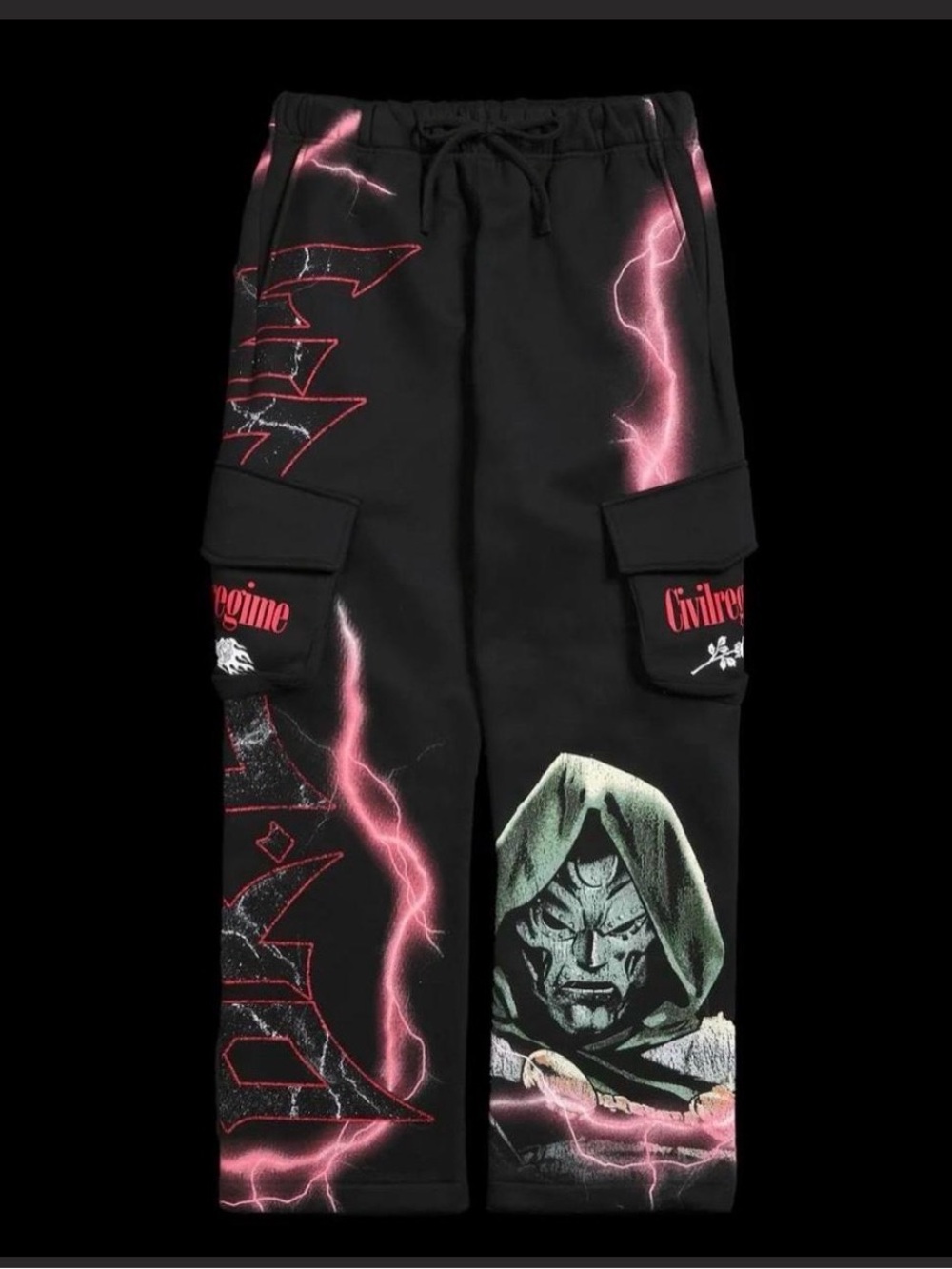 Civil Regime Dr. Doom wide leg cargo fleece pants #cargo #CivilRegime 
#Marvel
